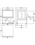 Lavastoviglie frontale professionale cesto cm 50x50 antivirus con sistema di risciacquo a temperatura costante +85°C