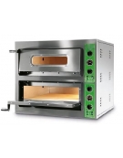 Forno per pizza elettrico professionale - 4+4 pizze ø36 - MONOFASE 2 Camere singola con vetro