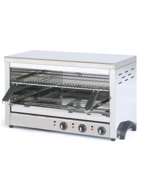 Salamandra fissa in acciaio inox -  4700 Watt -  Area cottura cm 65x35