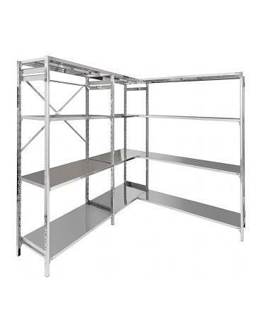 Scaffale acciaio inox a bulloni cm. 200x60x180h