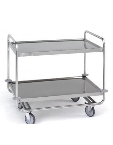 Carrello di servizo rinforzato in acciaio inox 18/10 cm - portata 130Kg