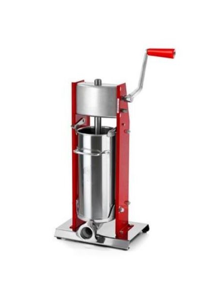 Insaccatrice verticale manuale in acciaio inox colore rosso - capacità 5 Lt.