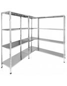 Scaffalatura inox a bulloni cm. 130x30x150h-PIANI ASOLATI