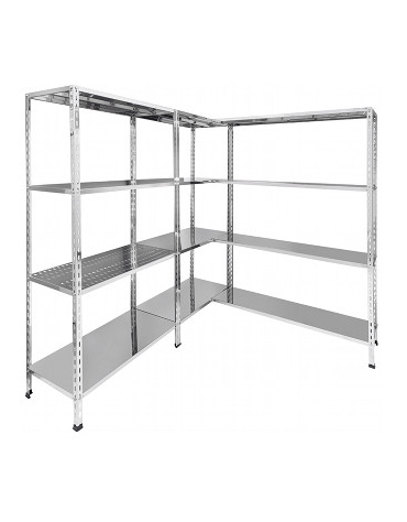 Scaffalatura inox a bulloni cm. 110x40x150h-PIANI ASOLATI