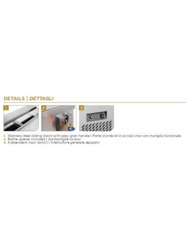 Frigorifero orizzontale a pozzetto in acciaio inox  - refrigerazione statica - mm 1500x579x862h