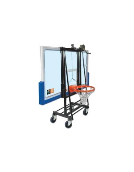 Carrello in acciaio verniciato funzionale allo stoccaggio, movimentazione installazione tabelloni basket