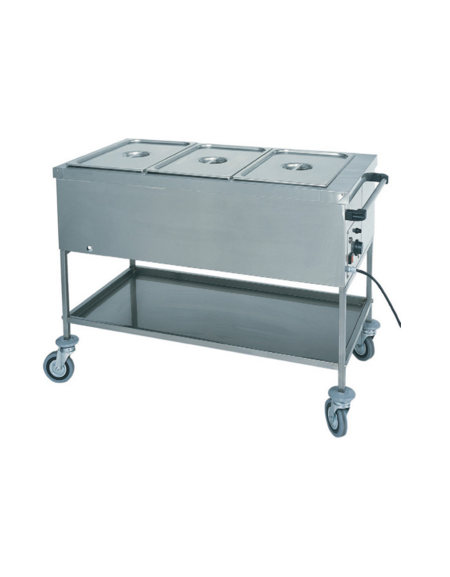 Carrello termico in acciaio inox con resistenza a secco 1x1/1 GN (senza acqua) cm 56x65x85h