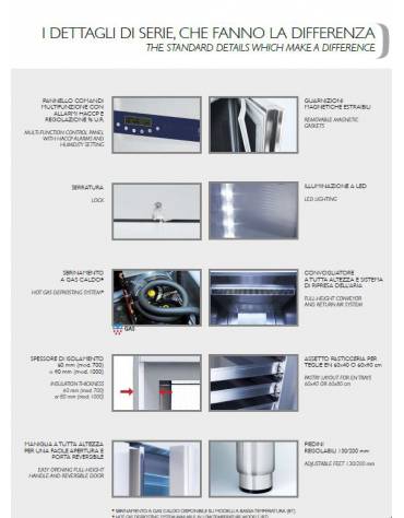 Armadio Refrigerato 600x400 monoblocco in Acciaio Inox a bassa temperatura per Pasticceria con 2 porte cm 142x80x203h