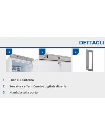 Frigorifero ventilato bianco - 5 ripiani regolabili - evaporatore roll bond con ventola interna - mm 595x650x2000h