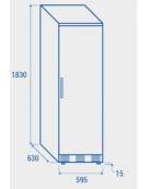 Frigorifero ventilato bianco - 5 ripiani regolabili - evaporatore roll bond con ventola interna - mm 595x650x2000h