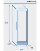 VETRINA REFRIGERATA – CANTINA VINO - CAPACITÀ 35 BOTTIGLIE - TEMPERATURA +7+20°C, MM 600X624X1863H