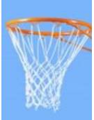 Retina per canestro basket in nylon alta tenacità, diametro 6 mm.