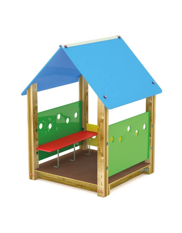 Capanna gioco in legno per bambini da giardino - cm 202x198x175h