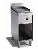 Fry top a gas su vano aperto, 7 kw, piastra liscia, consumo gas 0,74 m³/h - sup. di cottura cm 33x57,4x39,5  - dim. 40x70x90h