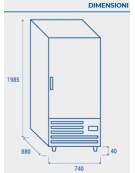 Armadio Refrigerato GN 2/1 monoblocco in Lamiera Preverniciata Bianca a temperatura normale per Pesce cm 71x80x203h