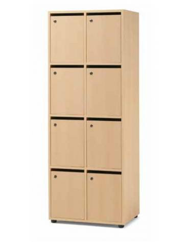 CARTELLIERA INSEGNANTI 8 VANI IN LEGNO CON SERRATURACM 68X45X180H