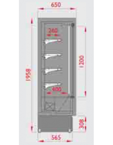 Murale refrigerato con porte scorrevoli cm 158x65x195,8h