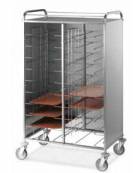 Carrello portavassoi inox su 3 lati - universali - Portata vassoi 30 - cm 138x60x159h