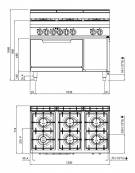 Cucina gas 6 fuochi MEDIA POTENZA forno elettrico multifunzione - cm 120x70x85/90h