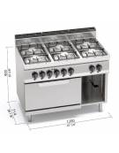 Cucina gas 6 fuochi MEDIA POTENZA forno elettrico multifunzione - cm 120x70x85/90h