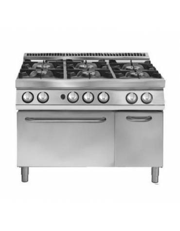 Cucina gas 6 fuochi MEDIA POTENZA forno elettrico convezione - cm 120x70x85/90h