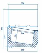 Vetrina refrigerata per banco pizza - capacità n.11 bacinelle GN 1/4 - cm 220x33.5x42.5h