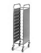 Carrello portavassoi in acciaio inox su 2 lati - Portata vassoi 30GN cm 116x60x150h