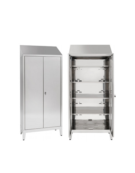 Armadio Portaoggetti a 2 Ante dim 95x40x215h inox430