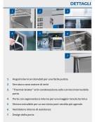 Tavolo saladette refrigerato inox AISI 304, 3 sportelli GN - parte superiore con sportello alzabile - mm 1365x700x1005h