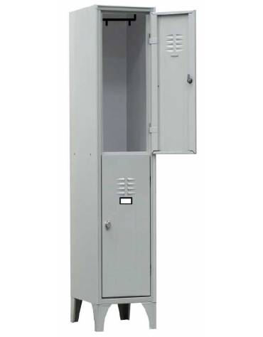 ARMADIO MULTISPOGLIATOIO 2 POSTI - ante grigio - cm. 35 x 35 x 180 h.