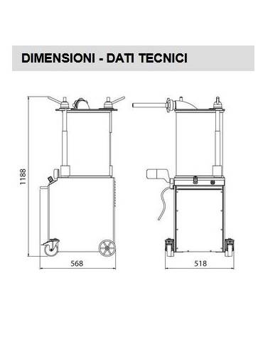 Insaccatrice verticale idraulica in acciaio inox -  Lt. 15 - Monofase