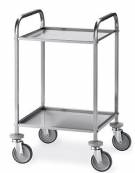 Carrello inox con N° 2 Piani stampati -cm 98x51x91h