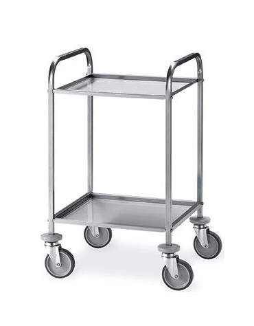 Carrello inox con N° 2 Piani stampati -cm 98x51x91h