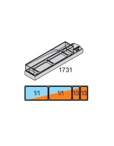 Espositore Da Banco refrigerato Bacinelle GN (tutti i formati GN H MAX. 10 cm) mm L1731XP380XH238