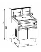 Friggitrice pasticceria a gas su mobile Litri 35/46 - cm 70x70x85h