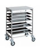 Carrello portateglie in acciaio inox - portata 8 teglie 80x60 o 16 teglie 60x40 - cm 85x65x94h