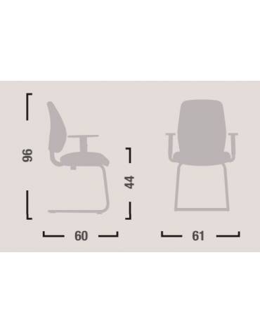 Sedia ergonomica bassa con braccioli regolabili - Conforme norme