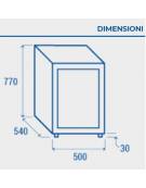 CANTINETTA 150 LITRI - 1 ZONA - MM 595X575X850H