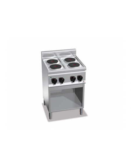 CUCINA ELETTRICA 4 PIASTRE TONDE SU MOBILE - POTENZA TOTALE 8 KW - cm 60x60x90h