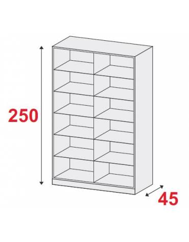 ARMADIO METALLICO A GIORNO cm. 150 x 45 x 250 h.
