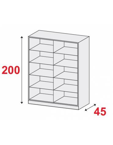 Armadio metallico a giorno cm. 150x45x200h