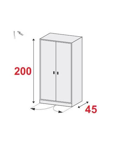 ARMADIO METALLICO AD ANTE A BATTENTE CM. 100X45X200H