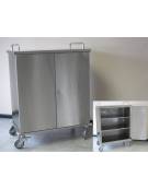 Carrello portastrumenti in acciaio INOX AISI 304 spessore 20/10 4 ruote girevoli Ø cm 8 - cm 60x40x110h