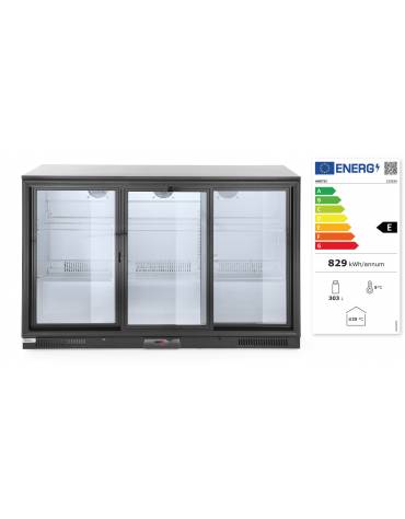 Espositore refrigerato ventilato retrobanco - controllo digitale -  320 lt. - +1∾+10 °C -  3 porte battenti - mm 1350x520x900h