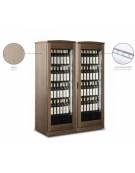 Vetrina per vino inox refrigerata rivestita in legno - 376 +376 Lt - (+ 4° C + 15° C) - mm L x P x H: 1330x613x1885