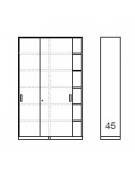 ARMADIO ANTE SCORREVOLI IN METALLO CON SERRATURA cm. 180 x 45 x 250 h