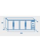 Espositore refrigerato ventilato retrobanco - controllo digitale -  320 lt. - +1∾+10 °C -  3 porte scorrevoli - mm 1350x520x900h