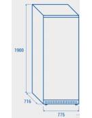 Armadio refrigerato bianco con interno in ABS - refrigerazione con ventola di assistenza - mm 775x720x1990h