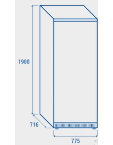 Armadio refrigerato bianco con interno in ABS - refrigerazione con ventola di assistenza - mm 775x720x1990h