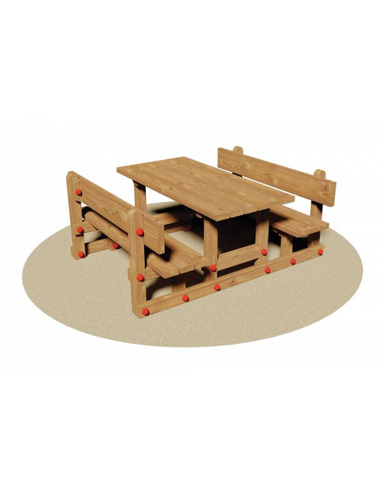 Mini Tavolo legno con 2 panche per bambini da 2 a 8 anni - cm